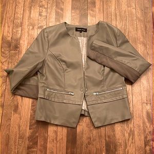 Brand New Grey Vegan Leather Jacket